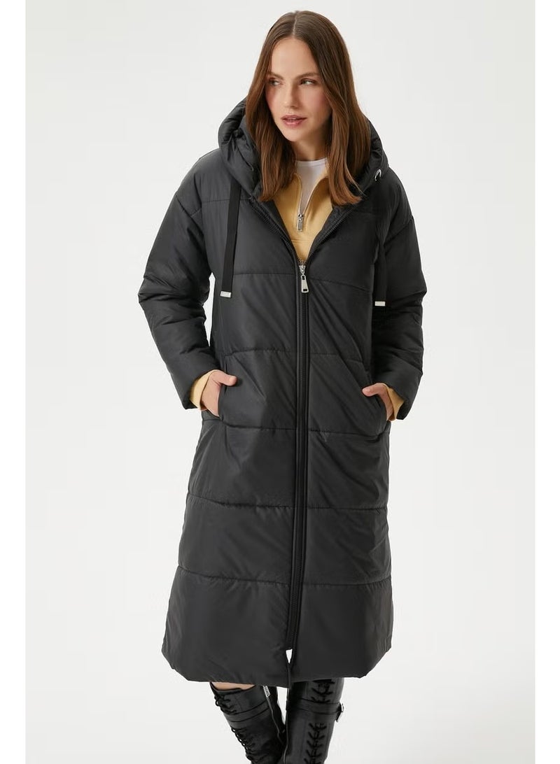 Ritnice Women's Warm Hooded Long Puffer Coat - Image 3